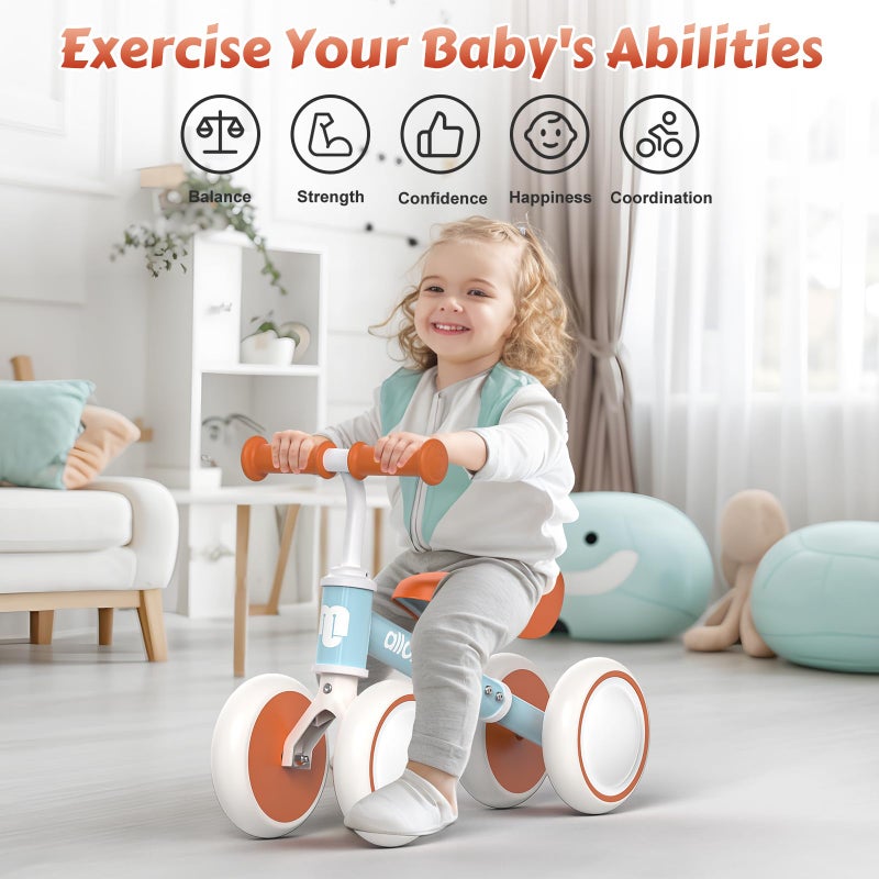 allobebe Baby Balance Bike, Toddler Bikes Bicycle for 12-36 Months for 1 Year Old Girl and boy to Scoot Around with Adjustable Seat Smooth Silent 3 Wheels, Shining Yellow - Image 4